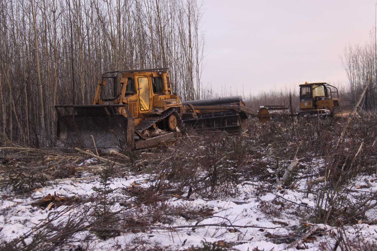 2015 Bulldozers with roller-choppers, Tok River Grouse Projects - Alaska Department of Fish and Game (ADFG)